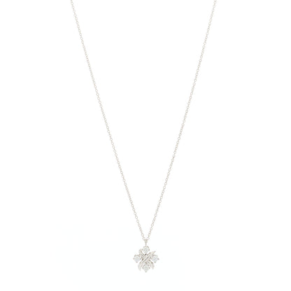 Tiffany Platinum Diamond Schlumberger Lynn Pendant Necklace 1 of 5