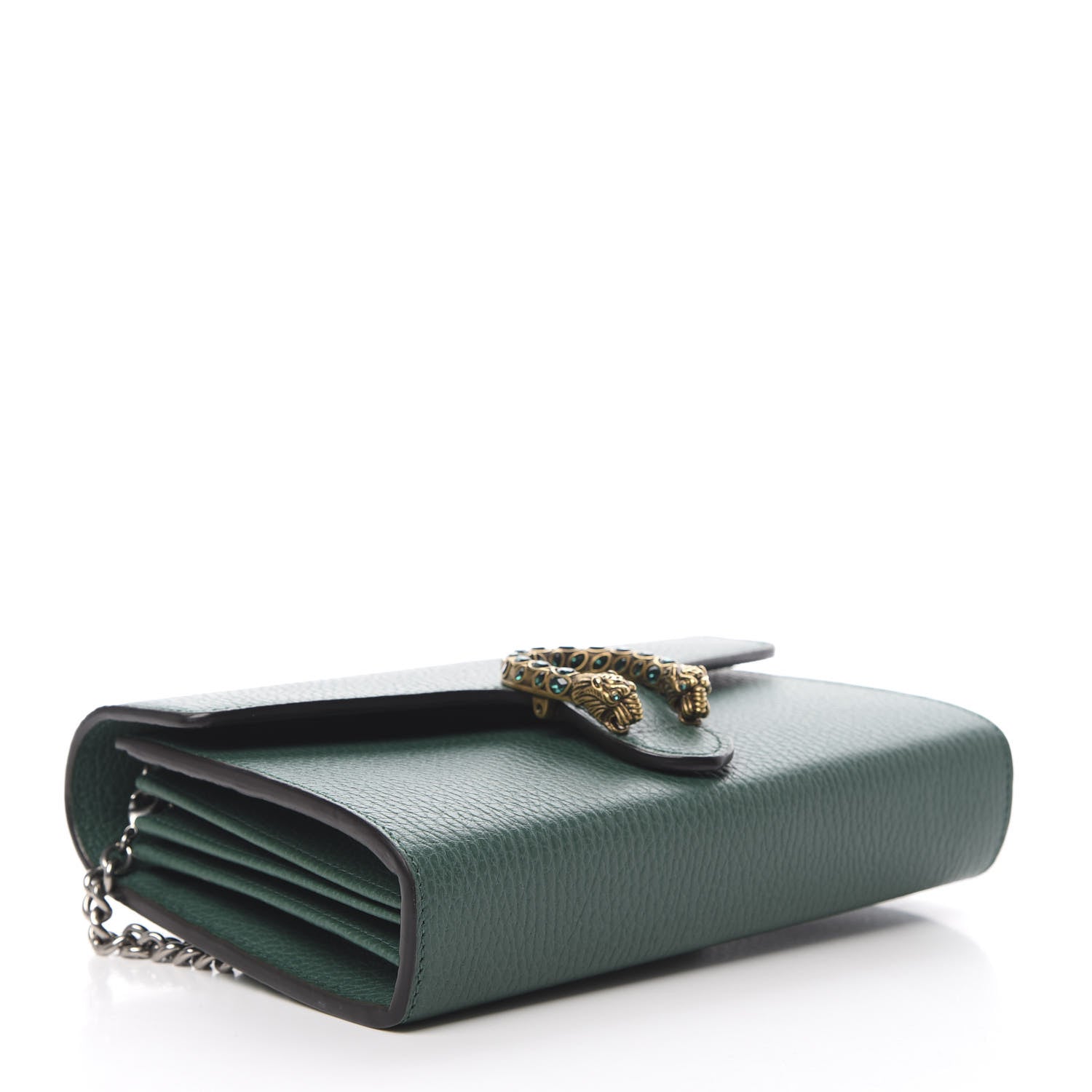 Gucci Calfskin Mini Dionysus Chain Wallet Emerald 4 of 11