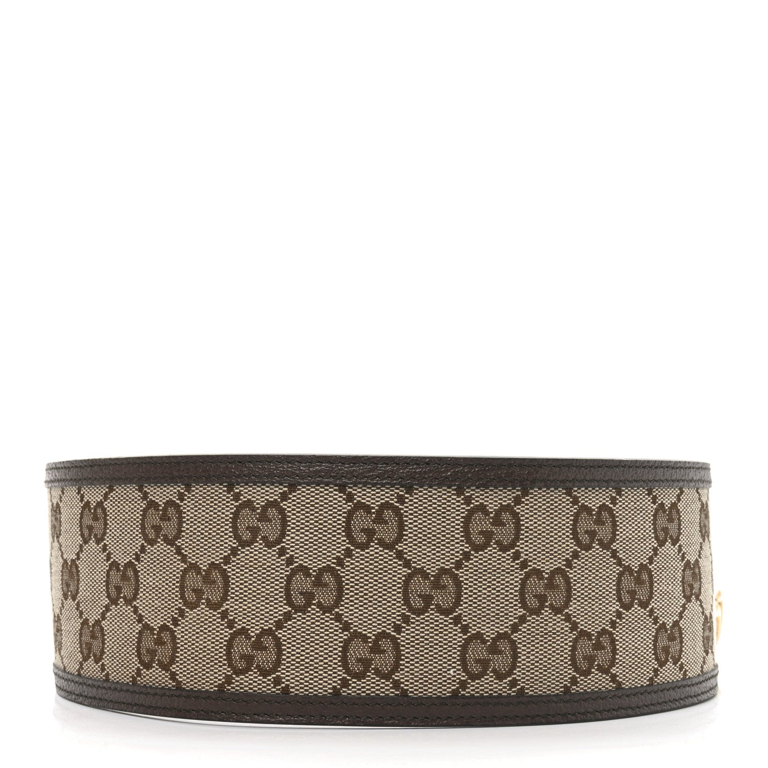 Gucci Monogram Calfskin GG Marmont Wide Belt 85 34 Beige Ebony 2 of 3