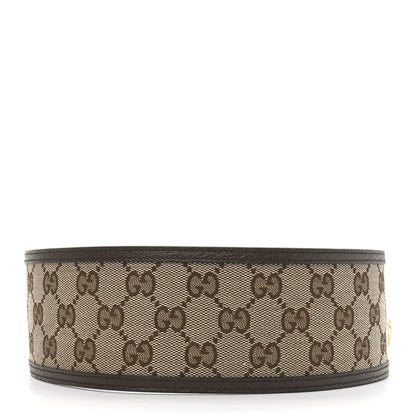 Gucci Monogram Calfskin GG Marmont Wide Belt 85 34 Beige Ebony 2 of 3