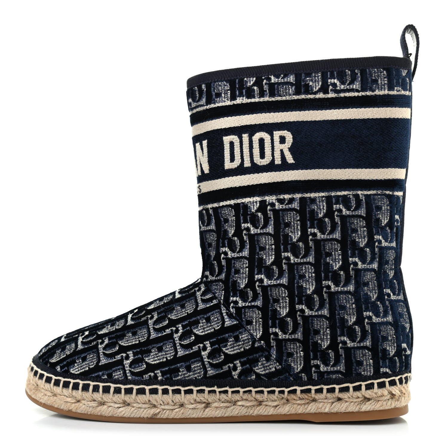 Christian Dior Velvet Oblique Granville Espadrille Boots 36.5 Deep Blue 1 of 8