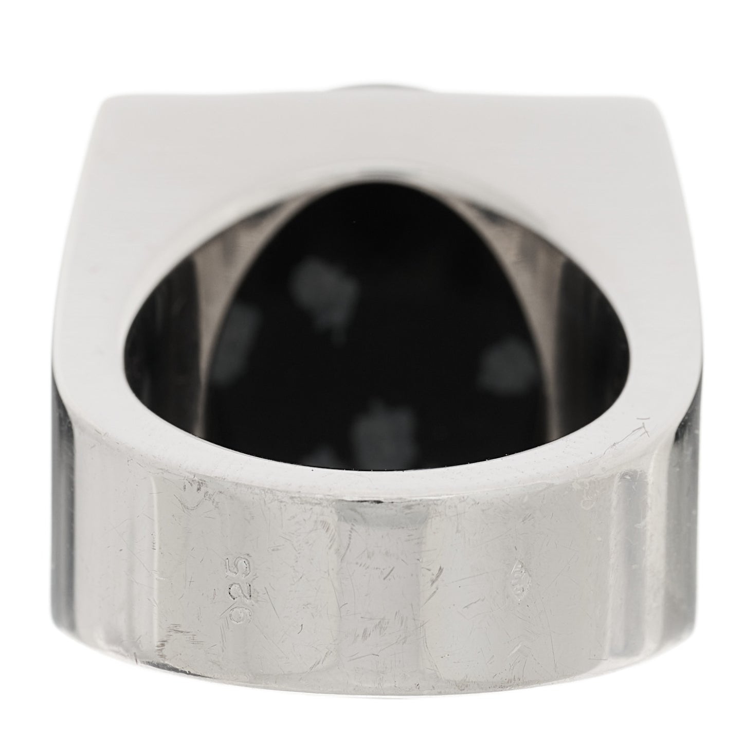 Sterling Silver Snowflake Obsidian Chevalier Ring 53 6.5
