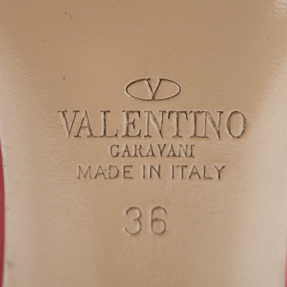Valentino Garavani Patent Nappa Rockstud Ankle Strap 100mm Pumps 36 Rosso Valentino Poudre 6 of 14