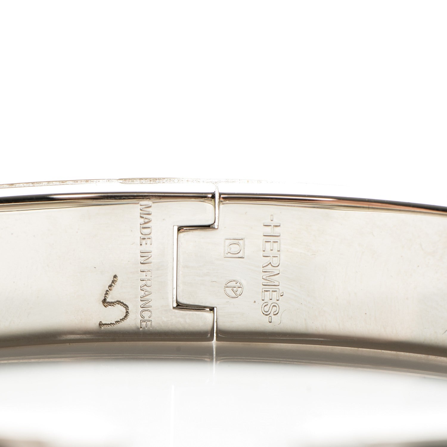 Hermes Enamel Narrow Clic Clac HH Bracelet GM Cachou 6 of 6