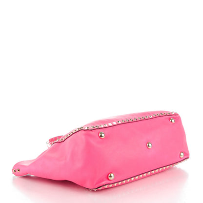 Valentino Garavani Vitello Medium Rockstud Tote Fuxia Fluo 4 of 12