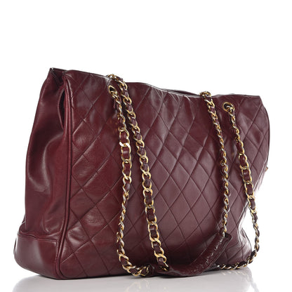 Chanel Calfskin Quilted Tote Burgundy 3 of 13