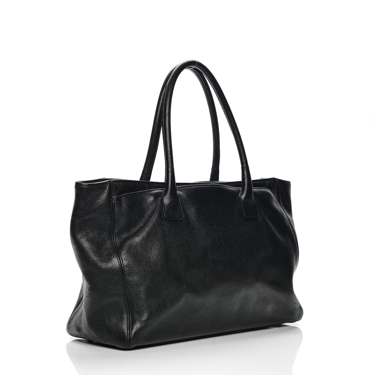 Calfskin Cerf Executive Shopper Tote Black