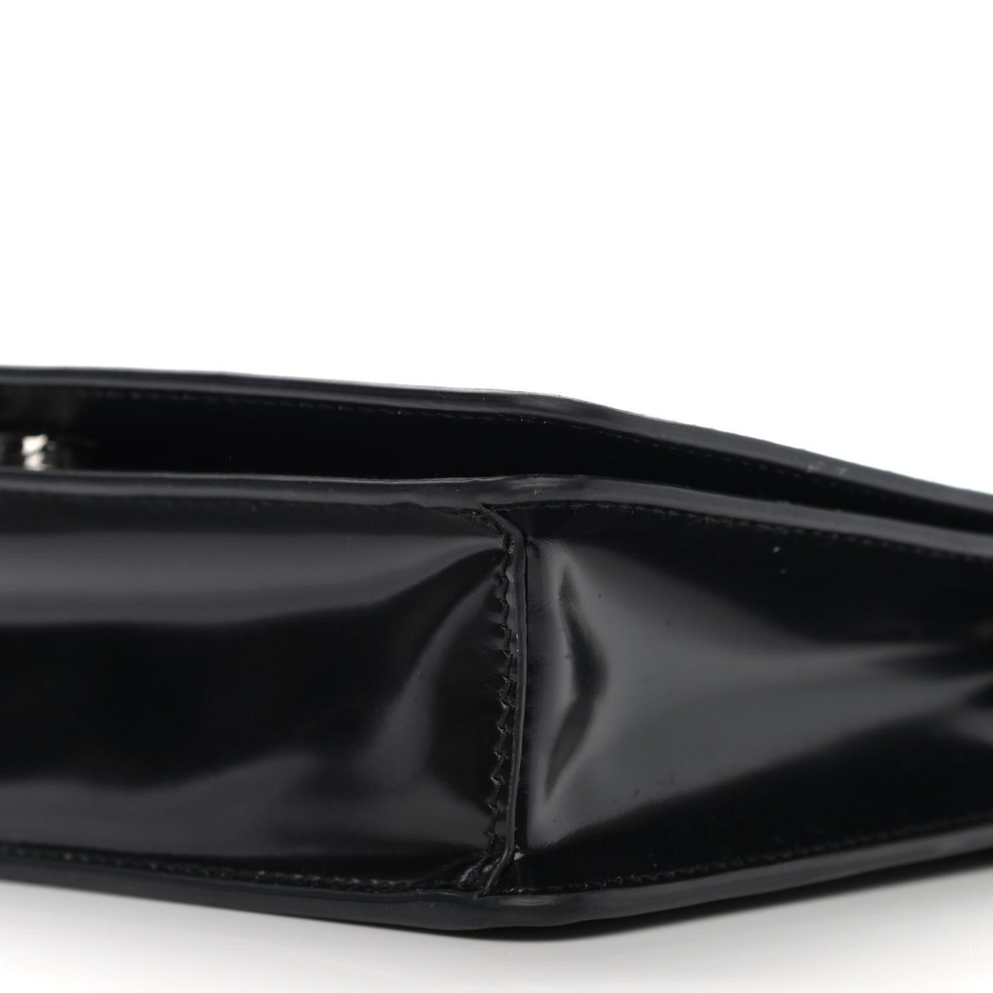 Spazzolato Flap Slide Chain Shoulder Bag Black