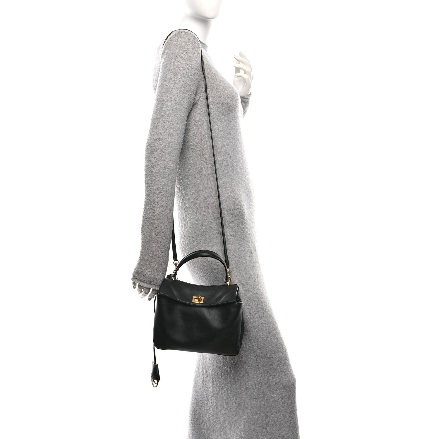 Balenciaga Natural Smooth Calfskin Mini Rodeo Top Handle Handbag Black 2 of 9