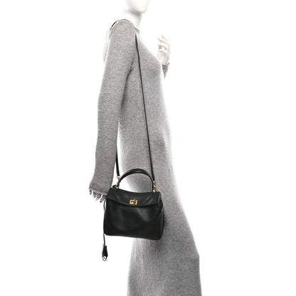 Balenciaga Natural Smooth Calfskin Mini Rodeo Top Handle Handbag Black 2 of 9