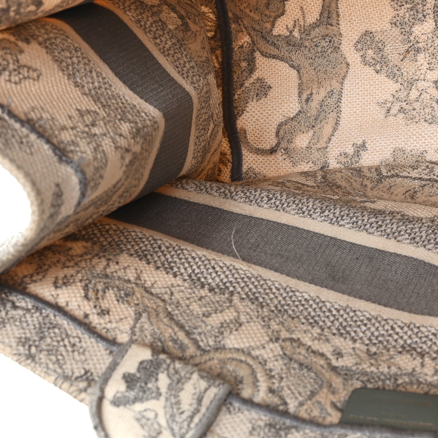 Canvas Embroidered Medium Dioriviera Toile De Jouy Book Tote Gray