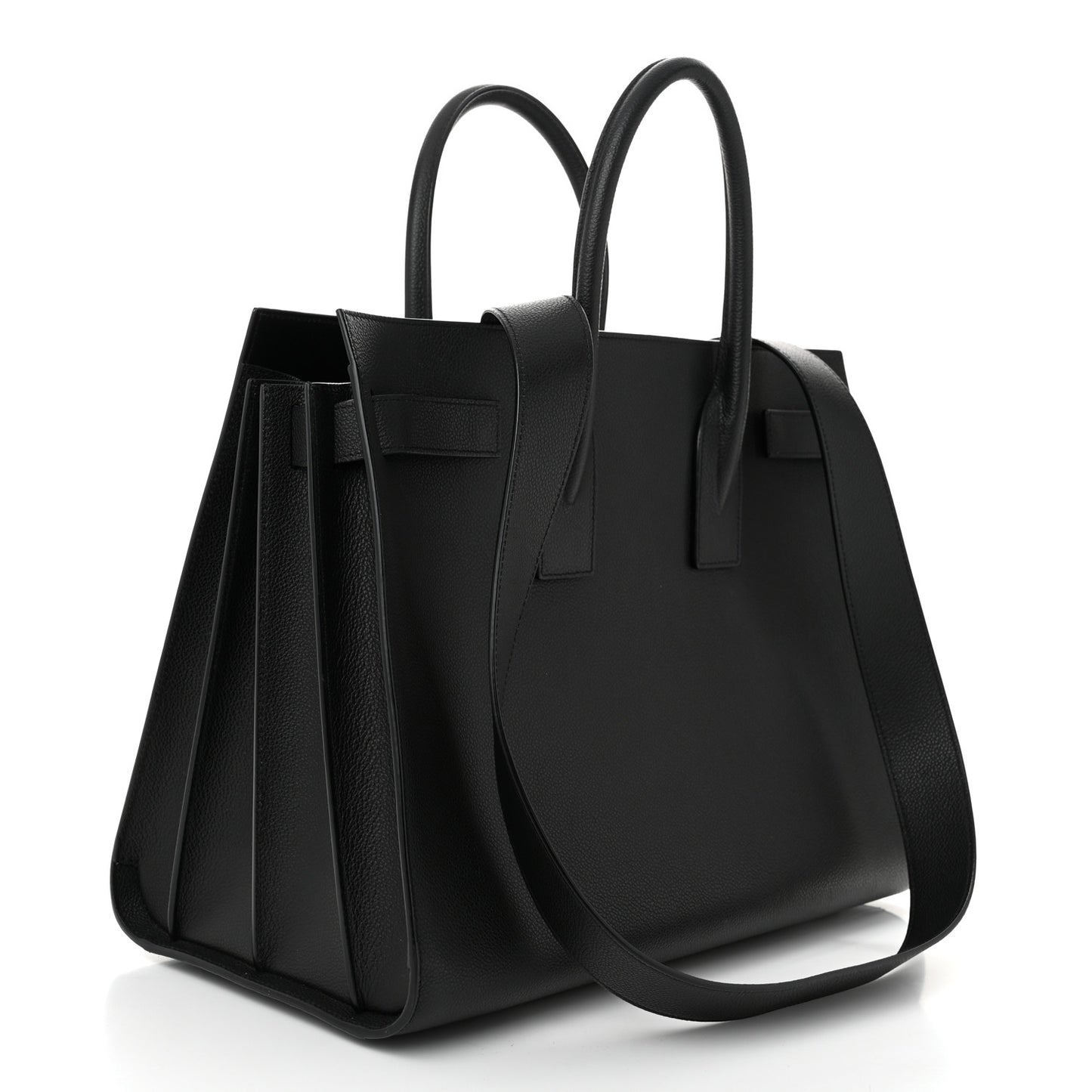 Grained Calfskin Large Sac De Jour Carryall Black