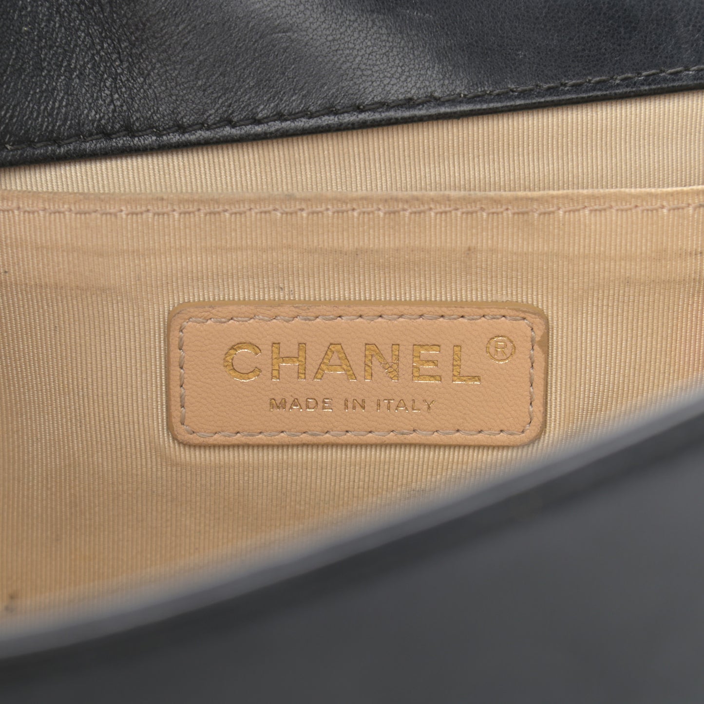 Lambskin Quilted Medium Chain Detail Boy Flap Black