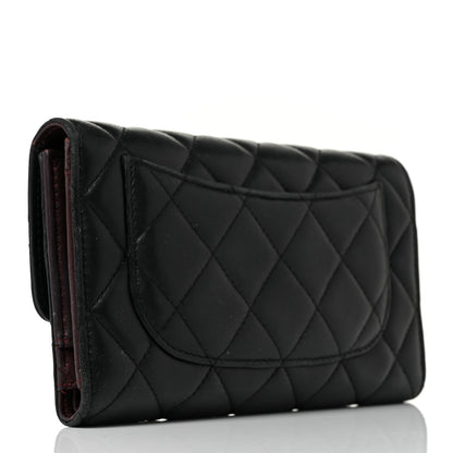 Chanel Lambskin Quilted Large Flap Wallet Black 3 of 9