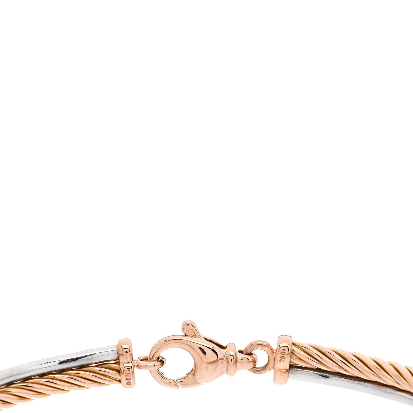 18K White Rose Gold Diamond Crossover Bracelet