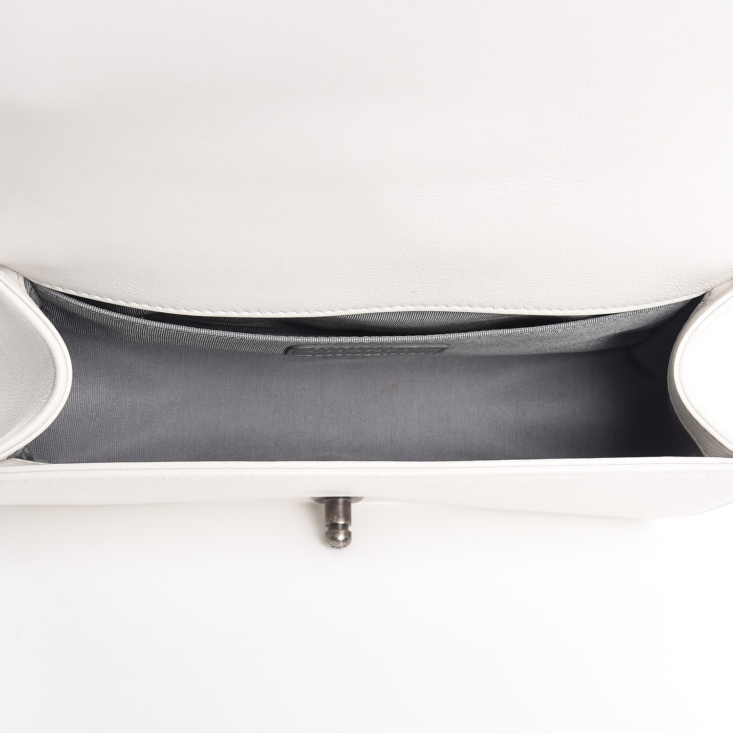 Chanel Calfskin Double Stitch Medium Boy Flap White 6 of 10