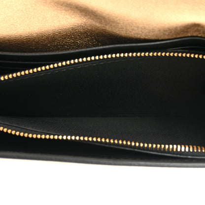 Valentino Garavani Raffia VLogo Wallet on Chain Gold 7 of 12