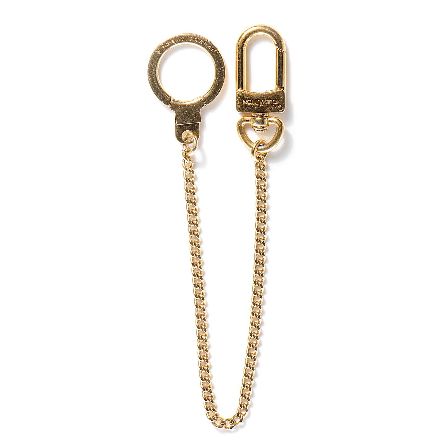 Metal Pochette Extender Key Ring Chain Gold