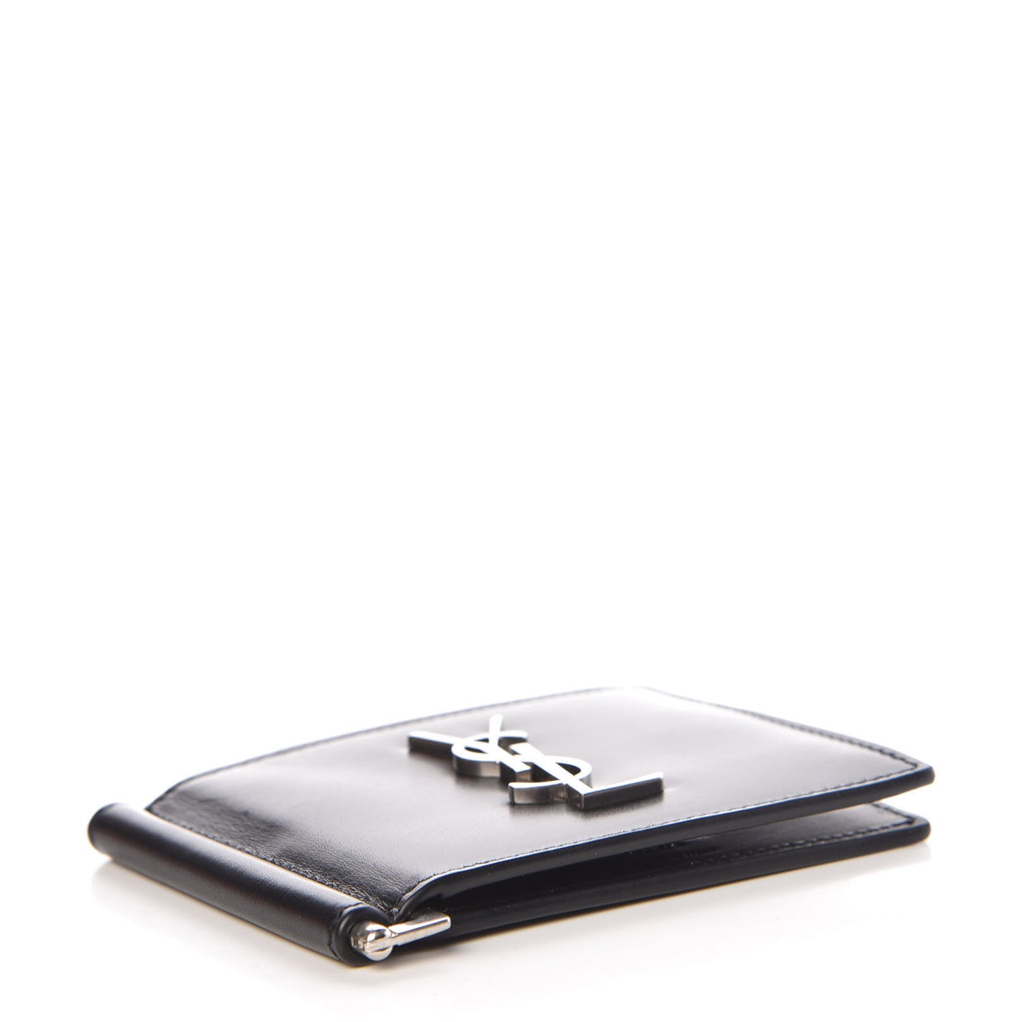 Calfskin Bill Clip Card Case Black