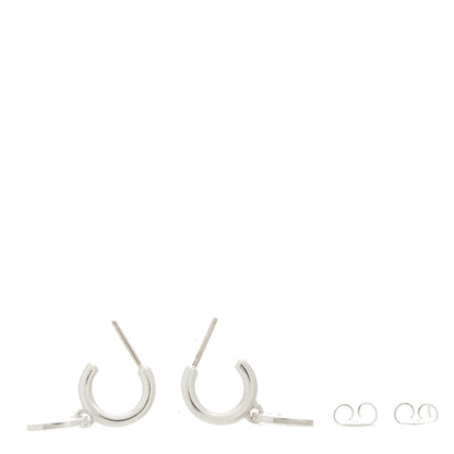 Tiffany Sterling Silver Diamond Mini Return To Tiffany Heart Hoop Earrings 3 of 4
