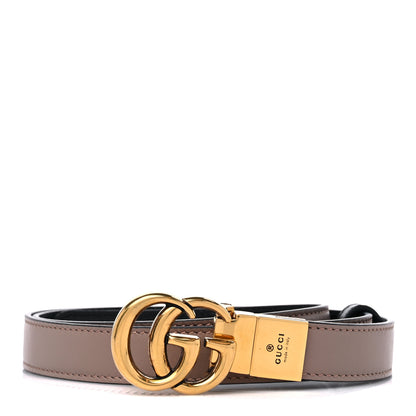Gucci Plutone Calfskin Double G Reversible 20mm Belt 90 36 Porcelain Rose Black 1 of 4
