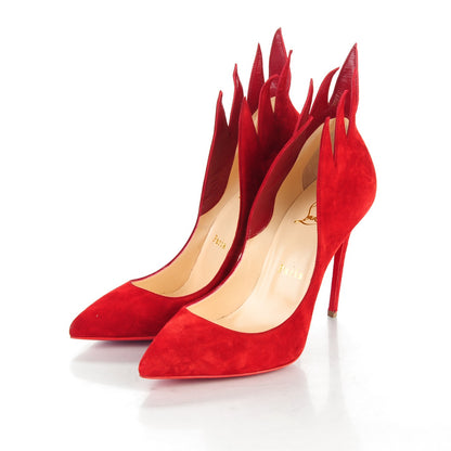Christian Louboutin Suede Victorina 100 Pumps 37 Carmin 3 of 7