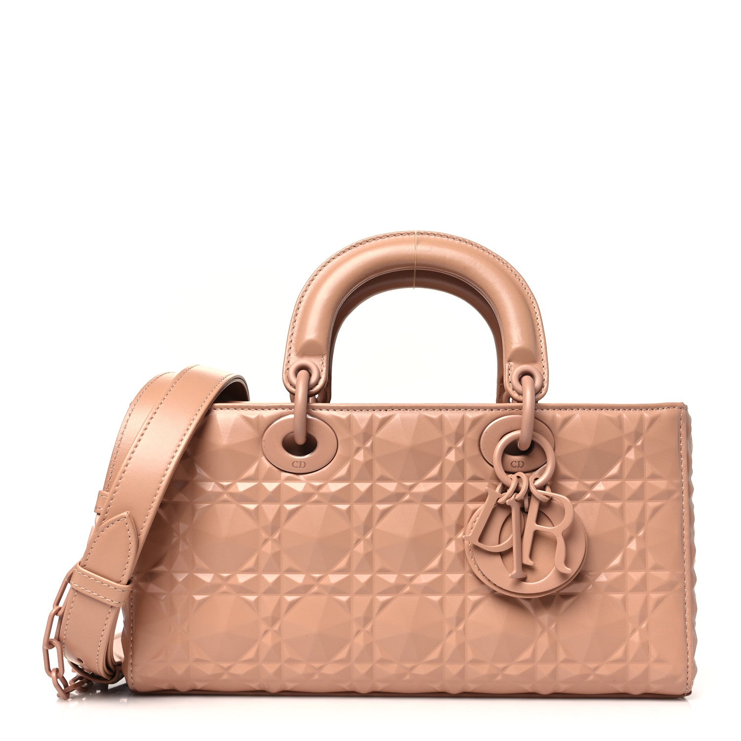Christian Dior Calfskin Cannage Diamond Medium Lady D-Joy Rose Des Vents 1 of 10
