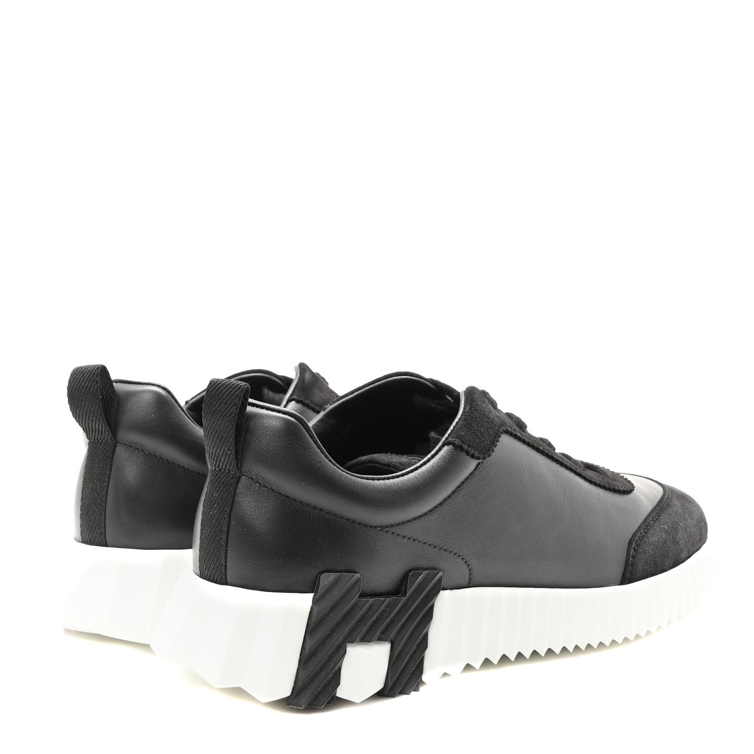 Hermes Goatskin Suede Goatskin Bouncing Sneakers 39.5 Black 5 of 8