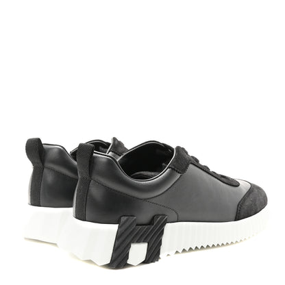 Hermes Goatskin Suede Goatskin Bouncing Sneakers 39.5 Black 5 of 8