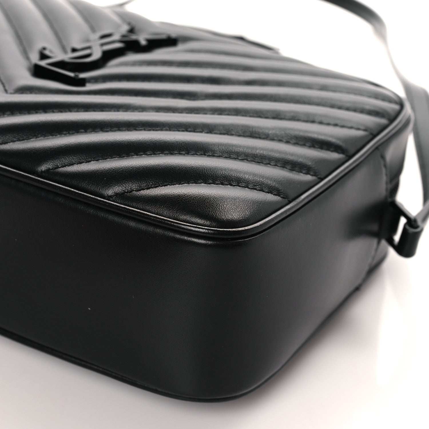 Saint Laurent Calfskin Matelasse Monogram Monochrome Lou Camera Bag Black 9 of 10