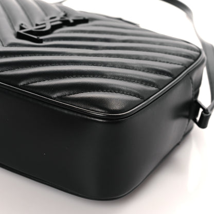 Saint Laurent Calfskin Matelasse Monogram Monochrome Lou Camera Bag Black 9 of 10