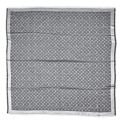 Louis Vuitton Wool Silk Monogram Denim Shawl Black 1 of 4