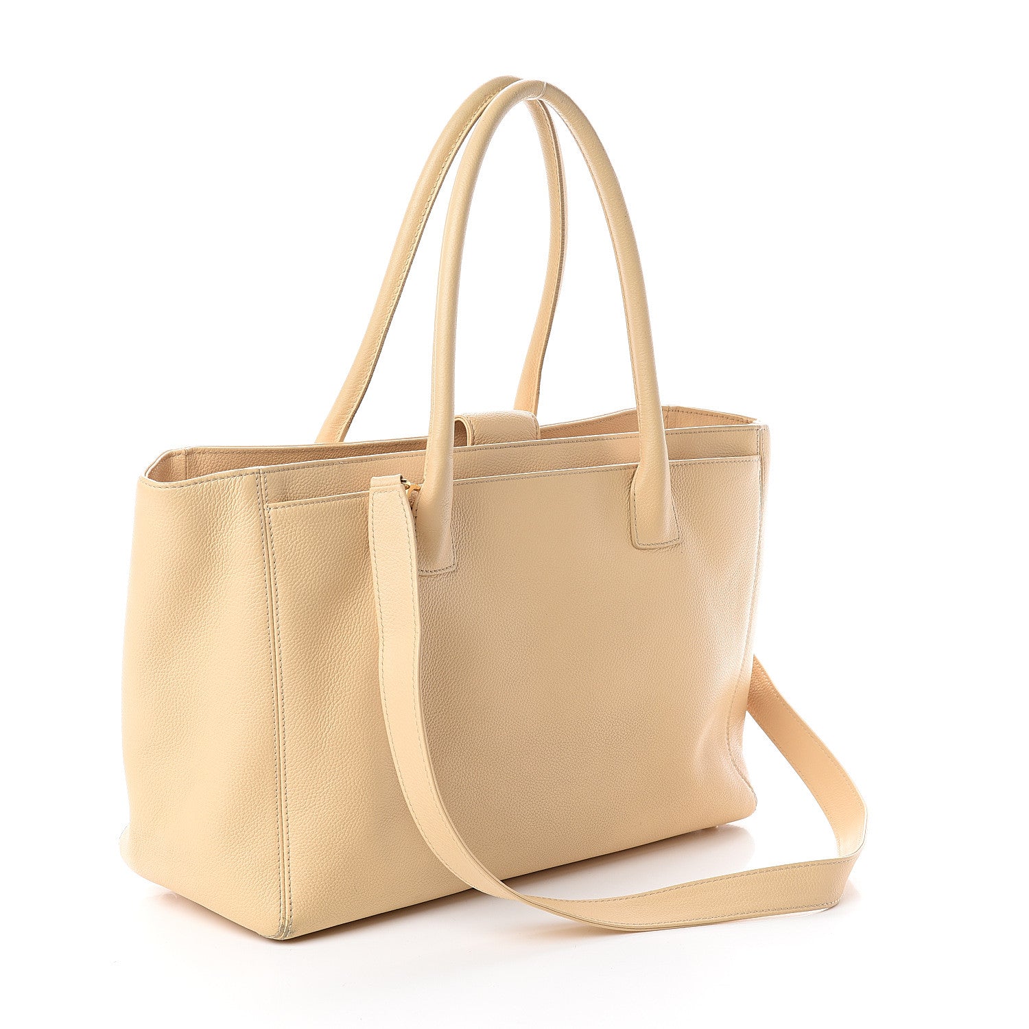 Chanel Calfskin Cerf Executive Shopper Tote Beige Clair 2 of 9