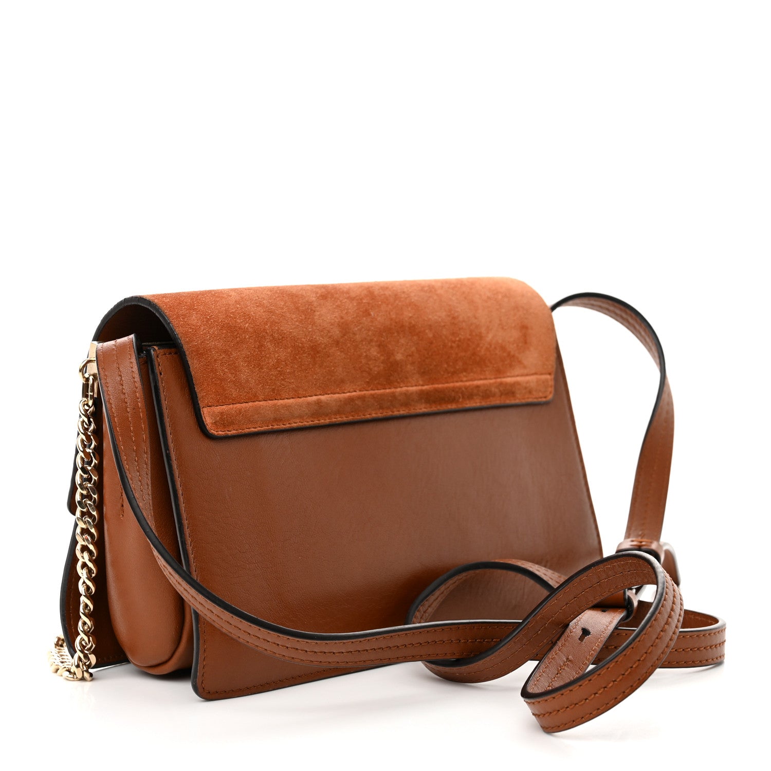 Chloe Suede Calfskin Mini Faye Shoulder Bag Tobacco 2 of 10