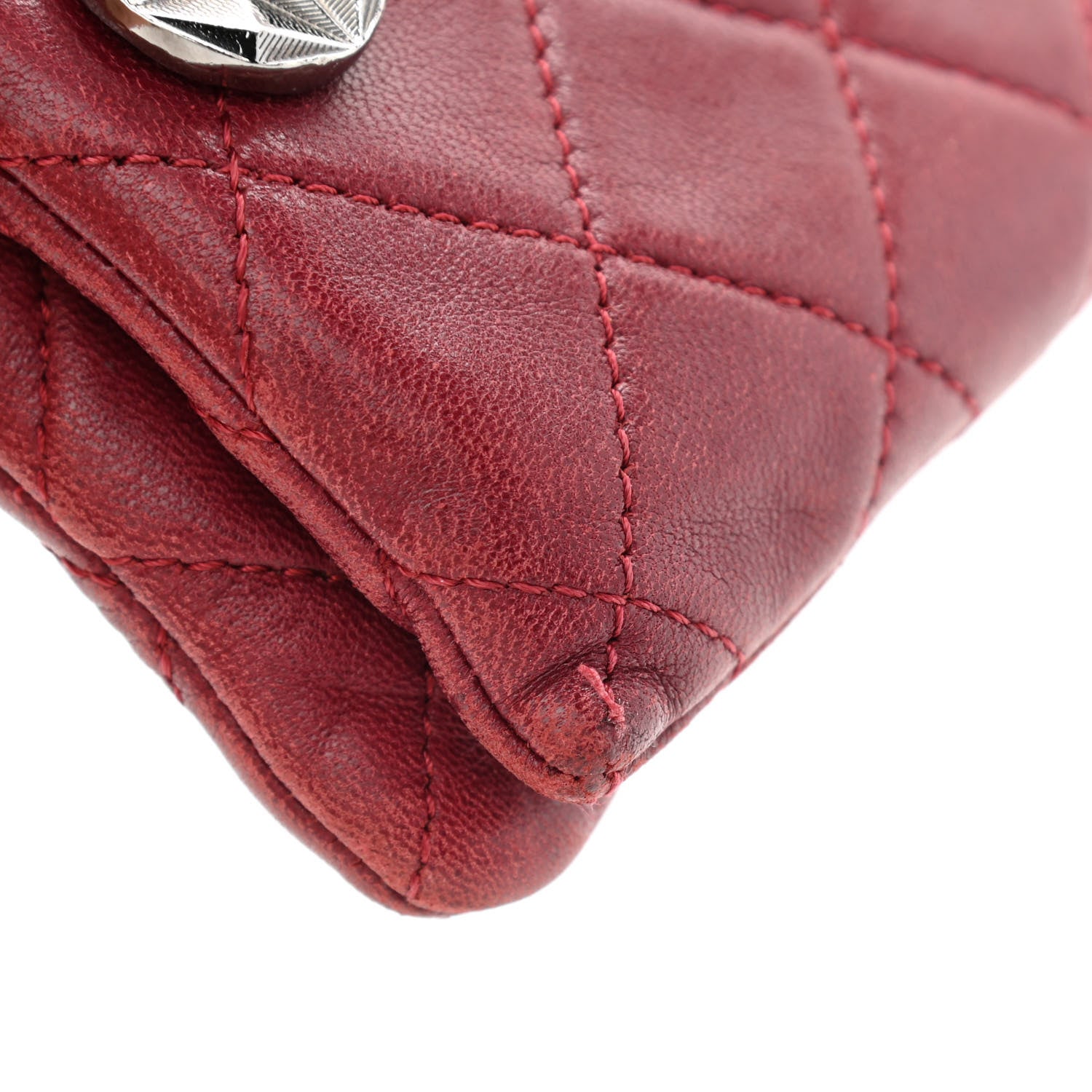 Chanel Lambskin Quilted Mini Mineral Nights Flap Crossbody Bag Dark Red 14 of 17