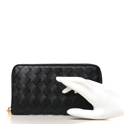 Bottega Veneta Nappa Intrecciato Zip Around Wallet Black 2 of 6