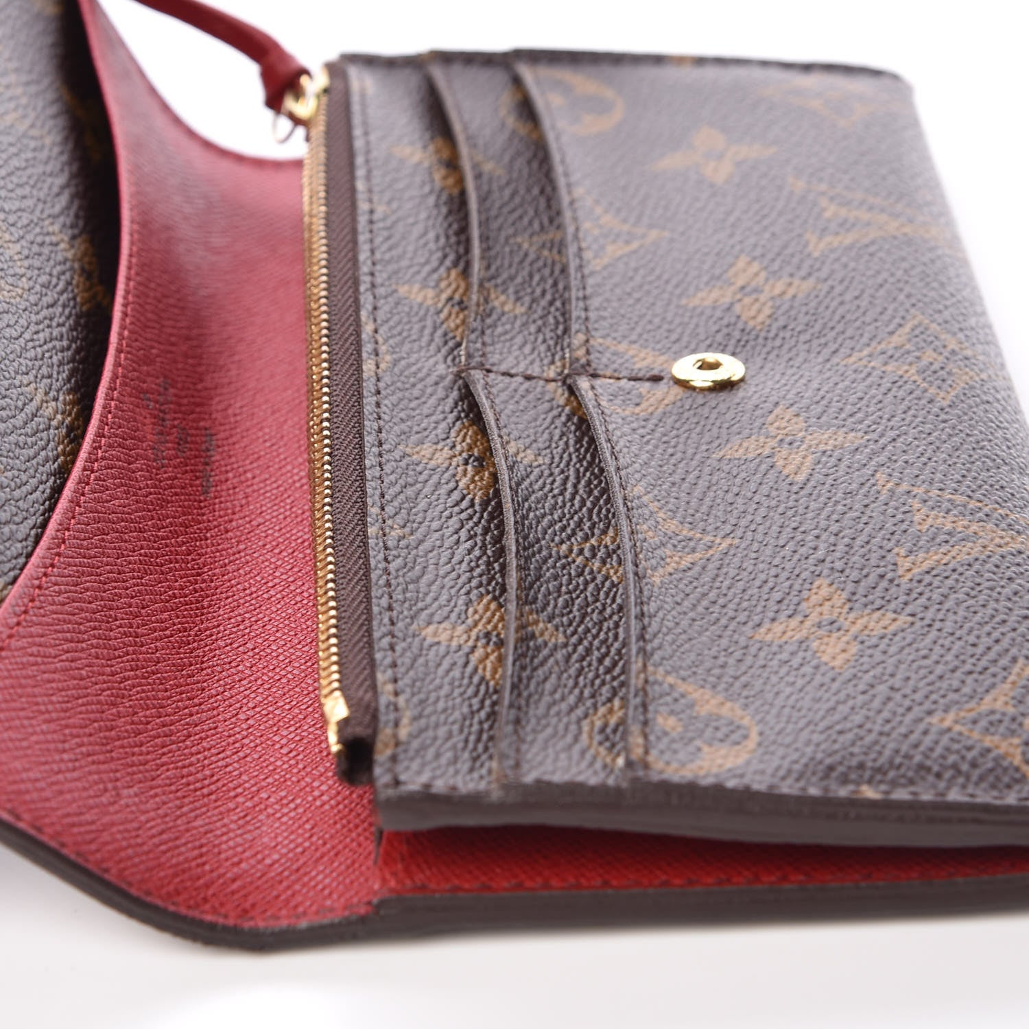 Louis Vuitton Monogram Emilie Wallet Red 9 of 10