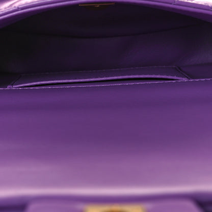 Chanel Lambskin Enamel Quilted Mini Pending CC Square Flap Purple 4 of 10