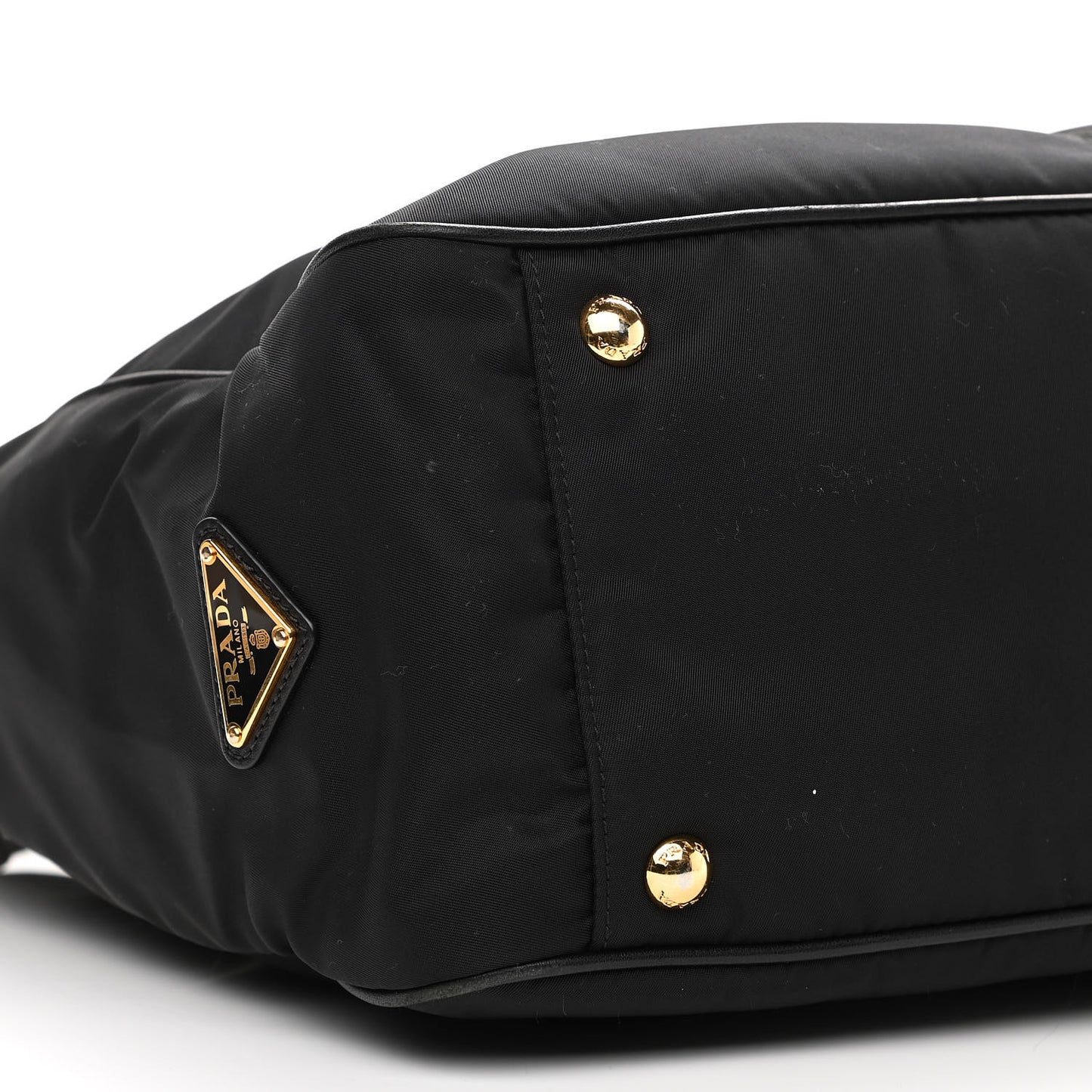 Tessuto Nylon Calfskin Tote Black