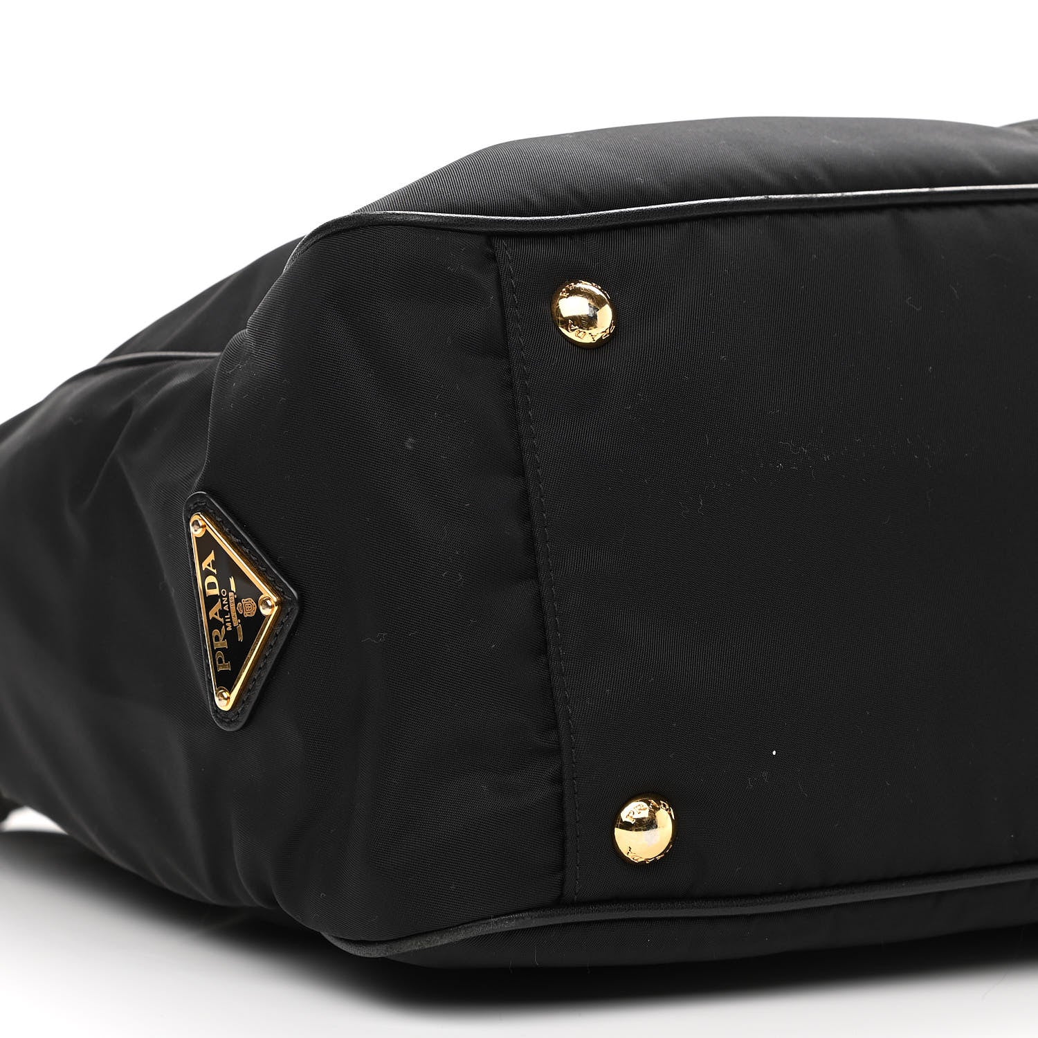 Prada Tessuto Nylon Calfskin Tote Black 9 of 13