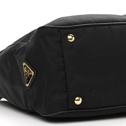 Prada Tessuto Nylon Calfskin Tote Black 9 of 13
