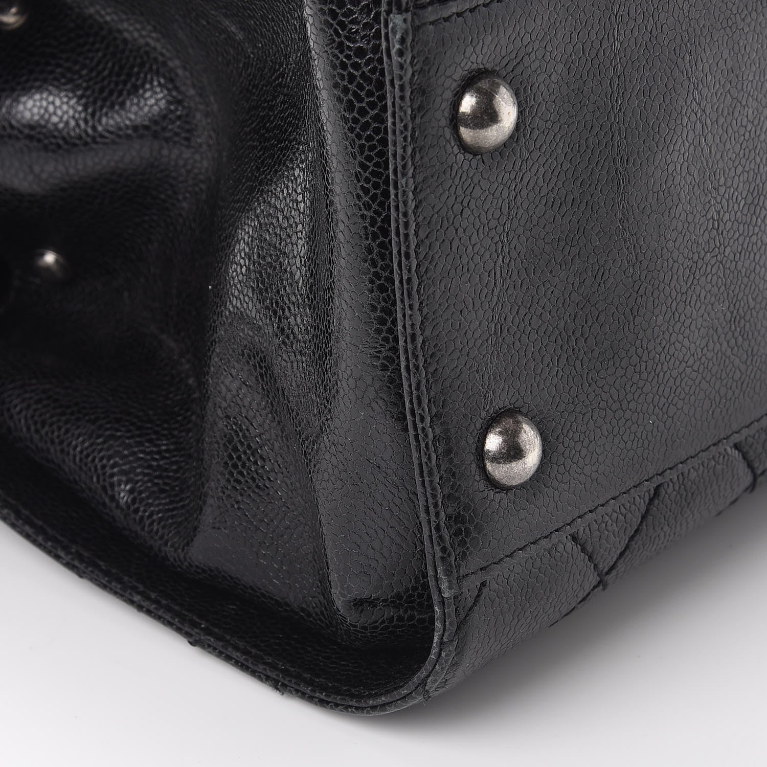 Chanel Crumpled Grained Calfskin Quilted CC Crave Tote Black 11 of 14