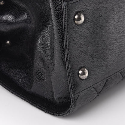 Chanel Crumpled Grained Calfskin Quilted CC Crave Tote Black 11 of 14