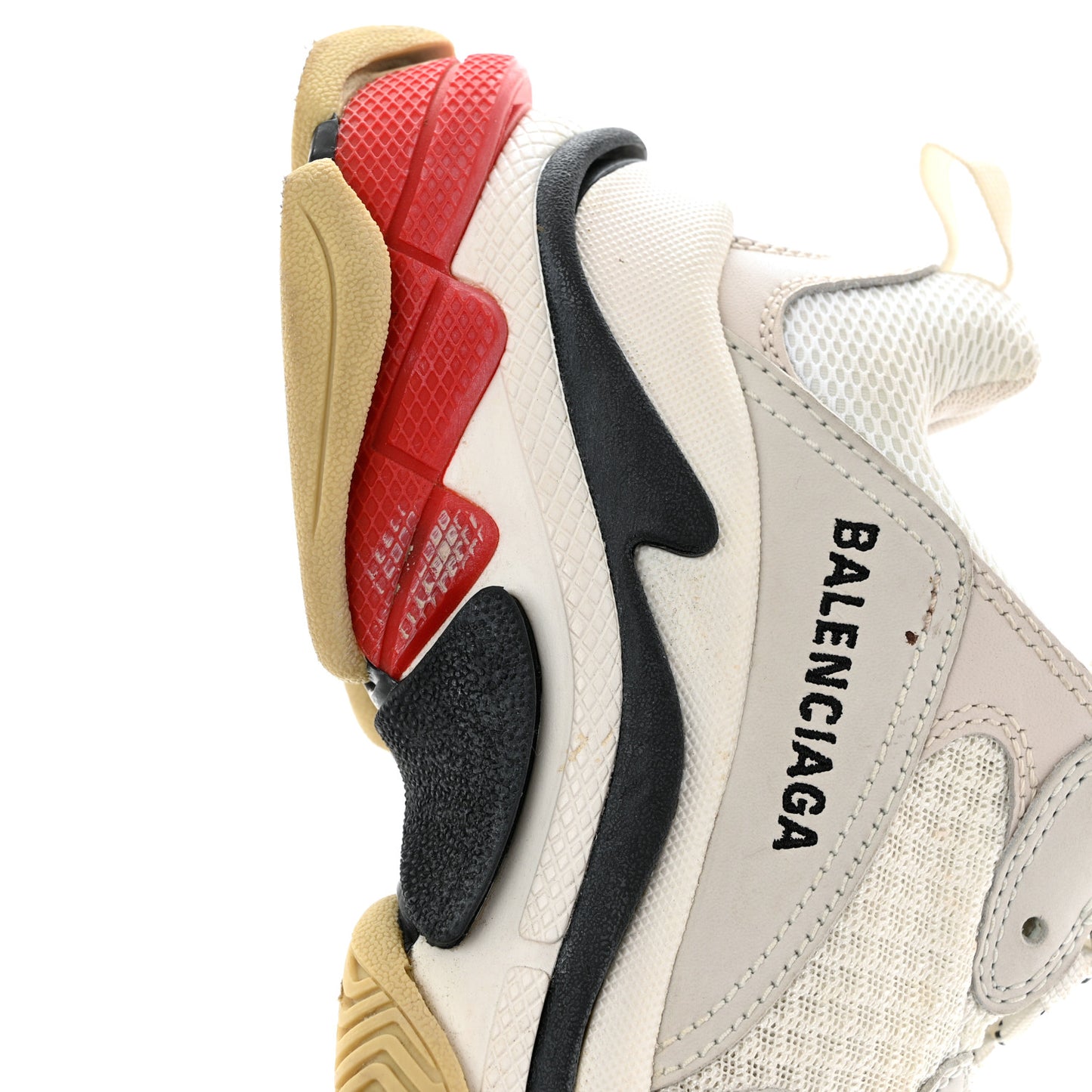 Fabric Mesh Womens Triple S Sneakers 36 Grey Red White