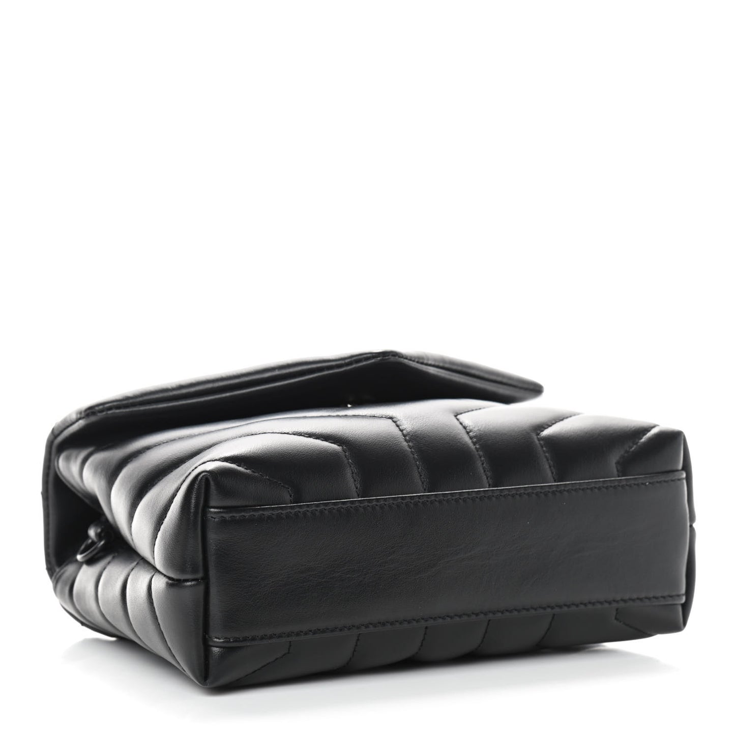 Calfskin Y Quilted Monogram Toy Loulou Crossbody Bag Black
