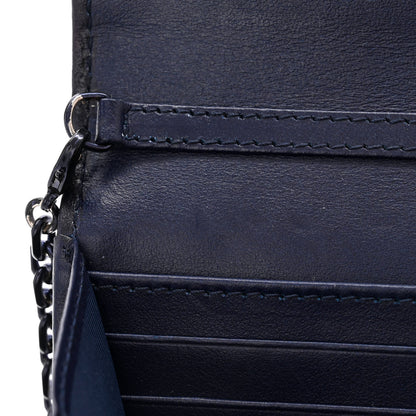 Christian Dior Patent Cannage Chain Wallet Navy Blue 12 of 12
