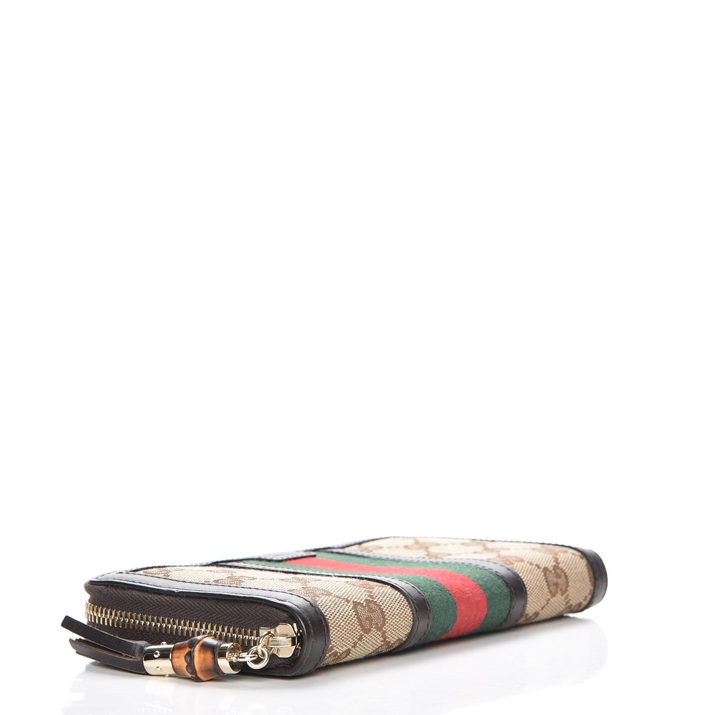 Monogram Web Rania Zip Around Wallet Dark Brown