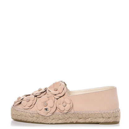 Chanel Suede Camellia CC Espadrilles 38 Pink 1 of 10