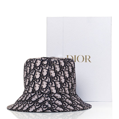 Christian Dior Polyester Cotton Oblique Reversible Teddy-D Brim Bucket Hat 56 Black 4 of 4