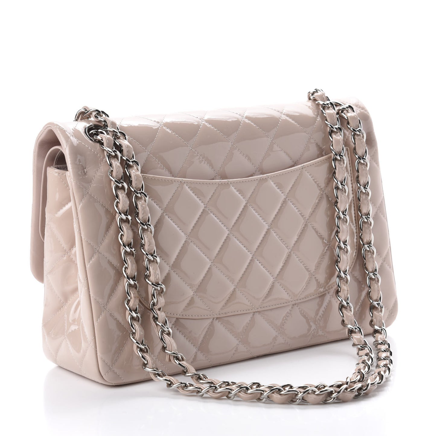 Patent Quilted Jumbo Double Flap Light Pink